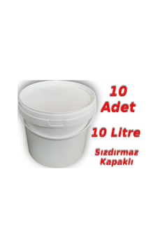 Decotone 10 L Plastik Kapaklı Kova Boya Gıda Yoğurt Kovası - 10 Adet Beyaz Decotone 10 L Plastik Kapaklı Kova Boya Gıda Yoğurt Kovası - 10 Adet Beyaz