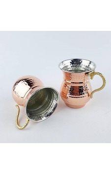 Bakır Kupa 2 Li Set Dövme Bakır Ayran Bardağı 2 Adet Bakır Kupa 2 Li Set Dövme Bakır Ayran Bardağı 2 Adet