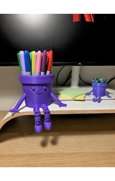 3d Baskı Hareketli Gülen Kalemlik - Eklemli Masaüstü Organizer - Mor Çok Renkli 3d Baskı Hareketli Gülen Kalemlik - Eklemli Masaüstü Organizer - Mor Çok Renkli