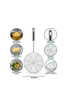 İbico İ22-296 Çelik Kevgir 19-20cm Metal Saplı - 12'li Paket İbico İ22-296 Çelik Kevgir 19-20cm Metal Saplı - 12'li Paket
