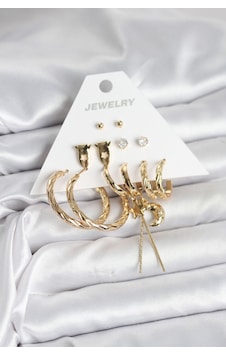 Gold Renk Pirinç 6& 39lı Kadın Küpe Seti Altın 21009143 Gold Renk Pirinç 6& 39lı Kadın Küpe Seti Altın 21009143