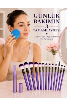 12 Li Makyaj Fırça Seti Kaş Düzeltme Cihazı Ve Yüz Temizleme Cihazı 3 Lü Kadın Güzellik Ve Bakım Set 12 Li Makyaj Fırça Seti Kaş Düzeltme Cihazı Ve Yüz Temizleme Cihazı 3 Lü Kadın Güzellik Ve Bakım Set