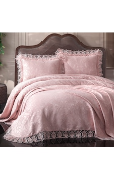 Birhome Violet Dantelli Çift Kişilik Yatak Örtüsü Takımı Pudra Birhome Violet Dantelli Çift Kişilik Yatak Örtüsü Takımı Pudra