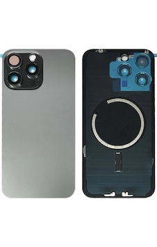 Apple Uyumlu iPhone 15 Pro Max Titanyum Gri Full Nfc Ve Demirli Arka Kapak Batarya Kapağı Pil Kapağı Gri Apple Uyumlu iPhone 15 Pro Max Titanyum Gri Full Nfc Ve Demirli Arka Kapak Batarya Kapağı Pil Kapağı Gri