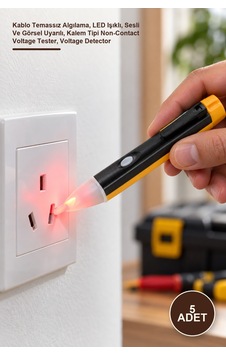 5 Adet Temassız Voltaj Test Cihazı Kablo Temassız Algılama, Led Işıklı, Sesli Ve Görsel Uyarılı, Kalem Tipi Non-contact Voltage Tester, Voltage Detector 5 Adet Temassız Voltaj Test Cihazı Kablo Temassız Algılama, Led Işıklı, Sesli Ve Görsel Uyarılı, Kalem Tipi Non-contact Voltage Tester, Voltage Detector