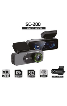 Sentinel Sc-200 2k Ahd Çift Kameralı Araç İçi Kamera Wi-fi, Gece Görüş