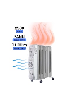 Süsler 11 Dilim Yağlı Fanlı Radyatör Sr-5811 Süsler 11 Dilim Yağlı Fanlı Radyatör Sr-5811