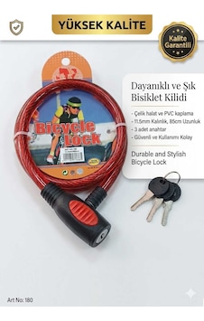 Bisiklet Kilidi 11.5mm 85 Cm Bisiklet Aksesuarı Çok Renkli