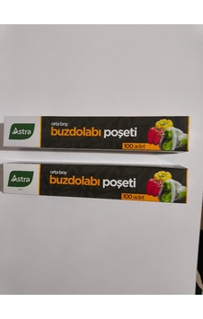 2 Kutu Astra Buzdolabı Poşeti Orta Boy 200 Adet