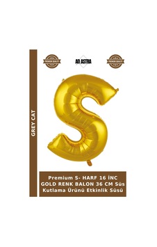 Premium S- Harf 16 İnc Gold Renk Balon 36 Cm Süs Kutlama Ürünü Etkinlik Süsü Altın Premium S- Harf 16 İnc Gold Renk Balon 36 Cm Süs Kutlama Ürünü Etkinlik Süsü Altın