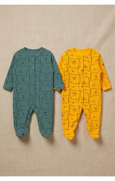 Minory Baby - Ayıcıklı 2 Li Patikli Tulum Set Çok Renkli Çok Renkli Minory Baby - Ayıcıklı 2 Li Patikli Tulum Set Çok Renkli Çok Renkli