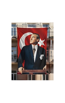 400x600 Cm Dijital Atatürk Baskılı Türk Bayrağı Raşel Kumaş, Çift Dikiş, Solmaz Renk 400 x 600 CM 400x600 Cm Dijital Atatürk Baskılı Türk Bayrağı Raşel Kumaş, Çift Dikiş, Solmaz Renk 400 x 600 CM