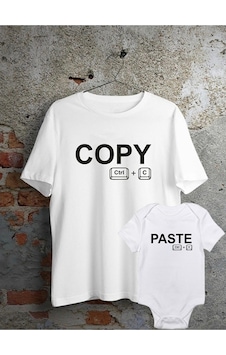 Copy Paste Baba Oğul Kız Tişört Zıbın Kombini Copy Paste Baba Oğul Kız Tişört Zıbın Kombini