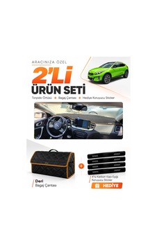 Kia X-ceed 2020-2025 Uyumlu Torpido Örtüsü + Deri Bagaj Çantası + Sticker Seti - Siyah Kahverengi Kia X-ceed 2020-2025 Uyumlu Torpido Örtüsü + Deri Bagaj Çantası + Sticker Seti - Siyah Kahverengi