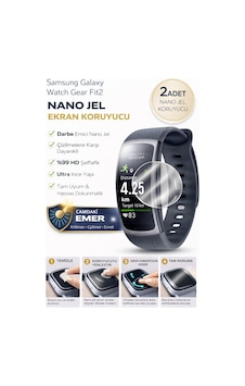 Samsung Galaxy Watch Gear Fit2 Uyumlu Nano Jel Ekran Koruyucu 2 Adet Darbe Emici Tam Kaplayan Samsung Galaxy Watch Gear Fit2 Uyumlu Nano Jel Ekran Koruyucu 2 Adet Darbe Emici Tam Kaplayan