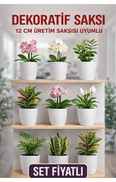 Dekoratif Saksı Seti 9 Adet 12 Cm Üretim Saksısı Uyumlu, Beyaz Saksı, Modern Çiçek Saksısı Dekoratif Saksı Seti 9 Adet 12 Cm Üretim Saksısı Uyumlu, Beyaz Saksı, Modern Çiçek Saksısı