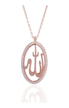 Minamis Silver Taşlı Oval Allah Kolye-2240 Minamis Silver Taşlı Oval Allah Kolye-2240