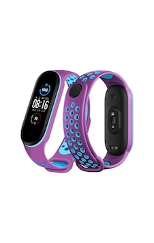Mi Band 7 Spor Delikli Kordon - Mor-mavi