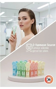 Yuliya Serisi İz Bırakmaz Emoji Premium Renkli Çamaşır Mandalı 36'lı 722863 40 x 19