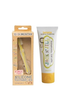 Tr Jill Bebek Diş Fırçalama Seti Silikon Diş Fırçası + Muz Aromalı Macun 50g Tr Jill Bebek Diş Fırçalama Seti Silikon Diş Fırçası + Muz Aromalı Macun 50g