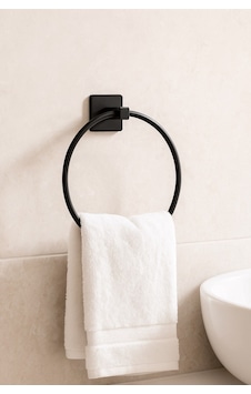 Siyah Yuvarlak Halka Havlu Askılığı Kare Topuzlu, Vidalı Metal Banyo Askısı, Dayanıklı & Şık - S- Diğer Siyah Yuvarlak Halka Havlu Askılığı Kare Topuzlu, Vidalı Metal Banyo Askısı, Dayanıklı & Şık - S- Diğer