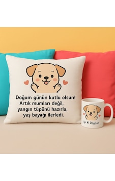 Bk Gift Kişiye Özel Sevimli Köpek Tasarımlı Beyaz Kırlent Yastık&beyaz Kupa Bardak-1, Doğum Günü Hediyesi, Arkadaşa Hediye, Sevgiliye Hediye Kobitmeye Bk Gift Kişiye Özel Sevimli Köpek Tasarımlı Beyaz Kırlent Yastık&beyaz Kupa Bardak-1, Doğum Günü Hediyesi, Arkadaşa Hediye, Sevgiliye Hediye Kobitmeye