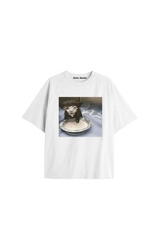 Kalic Studio Süt Yüz Komik Kedi Oversize T-shirt Beyaz Kalic Studio Süt Yüz Komik Kedi Oversize T-shirt Beyaz