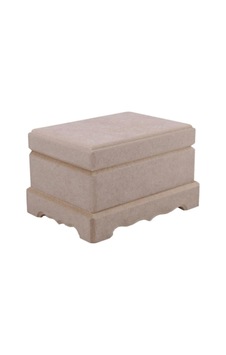 Dikdörtgen Küçük Boy Boyasız Ham Ahşap Mdf Kutu, 11x15cm, Bej