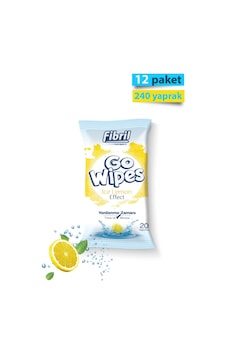 Fibril Go Wipes Ice Lemon Islak Mendil 20'li x 12 Paket 240 Yaprak Fibril Go Wipes Ice Lemon Islak Mendil 20'li x 12 Paket 240 Yaprak