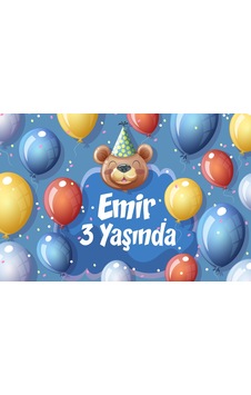 Balonlar Doğum Günü Afişi - 100x150 Cm