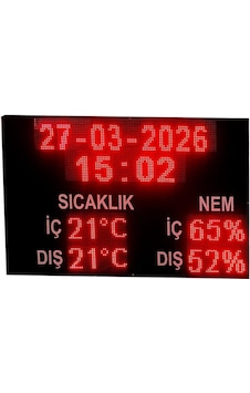 Sanec Led Tarih Saat Sıcaklık Nem Göstergesi 130x83cm Wifi Kontrollü Endüstriyel Dijital Tabela Çok Renkli Sanec Led Tarih Saat Sıcaklık Nem Göstergesi 130x83cm Wifi Kontrollü Endüstriyel Dijital Tabela Çok Renkli