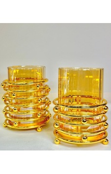 2'li Metal Camlı Mumluk Gaga-039