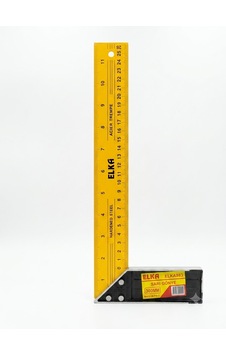 Elka Sarı Marangoz Gönyesi 30cm Sertleştirilmiş Çelik Ölçüm Cetveli