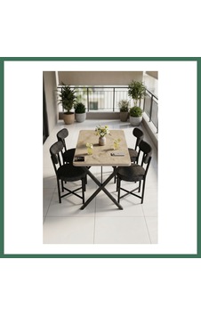 En-cag Mutfak Masası 4 Sandalyeli Set 110x70 Cm Modern Bahçe Cafe Masa Takımı 4 Kişilik Tedy 9883 Anstrasit Bss Çok Renkli En-cag Mutfak Masası 4 Sandalyeli Set 110x70 Cm Modern Bahçe Cafe Masa Takımı 4 Kişilik Tedy 9883 Anstrasit Bss Çok Renkli