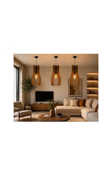 3'lü Ahşap Sarkıt Avize Seti Modern Dekoratif Salon Mutfak Avizesi Avz15 Bej 3'lü Ahşap Sarkıt Avize Seti Modern Dekoratif Salon Mutfak Avizesi Avz15 Bej