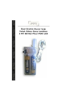 Özel Üretim Duvar Işığı Yatak Odası Gece Lambası 3 Mt Beyaz Pilli Peri Led Özel Üretim Duvar Işığı Yatak Odası Gece Lambası 3 Mt Beyaz Pilli Peri Led