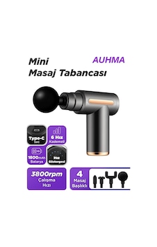 Auhma Amg6 Yüksek Tork Motor 6 Kademeli Derin Doku Masaj Tabancası - Siyah Gri Auhma Amg6 Yüksek Tork Motor 6 Kademeli Derin Doku Masaj Tabancası - Siyah Gri