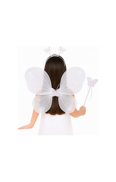 Cosmotex Beyaz Kelebek Kız Seti 50 Cm Kelebek Kanadı, Taç Ve Asa Cosmotex Beyaz Kelebek Kız Seti 50 Cm Kelebek Kanadı, Taç Ve Asa