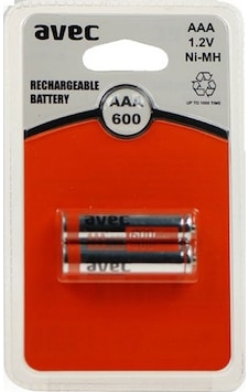 Avec 600 mAh AAA Ni-MH Şarj Edilebilir İnce Kalem Pil 2'li Avec 600 mAh AAA Ni-MH Şarj Edilebilir İnce Kalem Pil 2'li