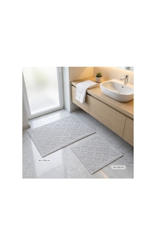 Lavinia 2'li Banyo Paspas Takımı %65 Pamuk Yüksek Emici Pamuklu Banyo Paspası 60x100 Cm + 50x60 Cm Gri Lavinia 2'li Banyo Paspas Takımı %65 Pamuk Yüksek Emici Pamuklu Banyo Paspası 60x100 Cm + 50x60 Cm Gri