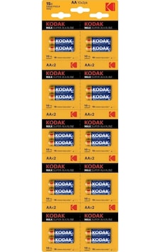 Kodak 20 Adet Max Super Alkalin 2 Li Ayrılabilir Kartela Kalem Pil Kodak 20 Adet Max Super Alkalin 2 Li Ayrılabilir Kartela Kalem Pil