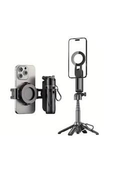 P15 Mini C Magesafe Uyumlu Selfie Çubuğu Tripod Bluetooth Uzaktan Kumandalı 360' Dönebilen Çok Amaçlı Tripod Siyah P15 Mini C Magesafe Uyumlu Selfie Çubuğu Tripod Bluetooth Uzaktan Kumandalı 360' Dönebilen Çok Amaçlı Tripod Siyah