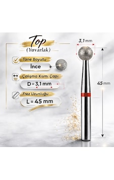 Elmas Freze Başlık Top Orta Yumuşak Kırmızı 0,31 Mm- Adet Fiyatı Elmas Freze Başlık Top Orta Yumuşak Kırmızı 0,31 Mm- Adet Fiyatı