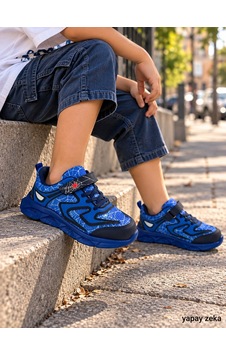 Mini Bonito Erkek Çocuk Işıklı Spor Ayakkabı Cırt Cırtlı, Desenli, Günlük Sneaker Mavi Mini Bonito Erkek Çocuk Işıklı Spor Ayakkabı Cırt Cırtlı, Desenli, Günlük Sneaker Mavi