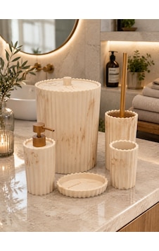 5 Parça Lüx Laduree Alessa Krem Gold Banyo Seti-7232 Bej 5 Parça Lüx Laduree Alessa Krem Gold Banyo Seti-7232 Bej