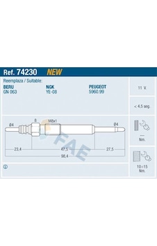 Fae 74230 Kızdırma Bujisi P407-p607-p807-p4007 2.2 Hdı C5-c6-c8 2.2 Hdı 06 Galaxy-mondeo Iv 2.2 Tdcı 11v Freelander 2 L359 2.2 Td4 Jaguar X-type I X400 2.2 D 5960.g6-5960.99-1427905-lr001302 - Fae 74230 Kızdırma Bujisi P407-p607-p807-p4007 2.2 Hdı C5-c6-c8 2.2 Hdı 06 Galaxy-mondeo Iv 2.2 Tdcı 11v Freelander 2 L359 2.2 Td4 Jaguar X-type I X400 2.2 D 5960.g6-5960.99-1427905-lr001302 -