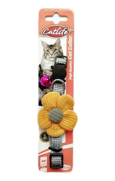 Catlife Çıngıraklı Çiçekli Kedi Boyun Tasması Sarı 30 CM Catlife Çıngıraklı Çiçekli Kedi Boyun Tasması Sarı 30 CM