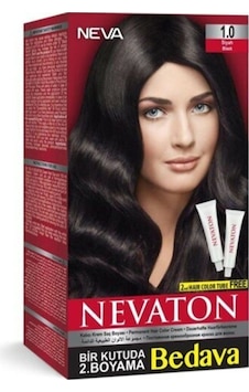 Nevaton 1.0 Siyah Saç Boyası Seti 1 Kutuda 2 Boyama