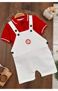 Miniğimin Cicileri Kaptan Dümen Baskılı Erkek Bebek 2 Li Takım - Kırmızı Miniğimin Cicileri Kaptan Dümen Baskılı Erkek Bebek 2 Li Takım - Kırmızı