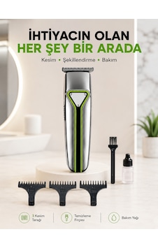 Profesyonel Saç Sakal Tıraş Makinesi T Bıçaklı Şarjlı Kablosuz 3 Taraklı Erkek Bakım Seti - Lisinya 1 - 2 Saat Profesyonel Saç Sakal Tıraş Makinesi T Bıçaklı Şarjlı Kablosuz 3 Taraklı Erkek Bakım Seti - Lisinya 1 - 2 Saat